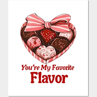 Valentine's Day: My Favorite Flavor - Heart Box of Chocolates Posters and Art